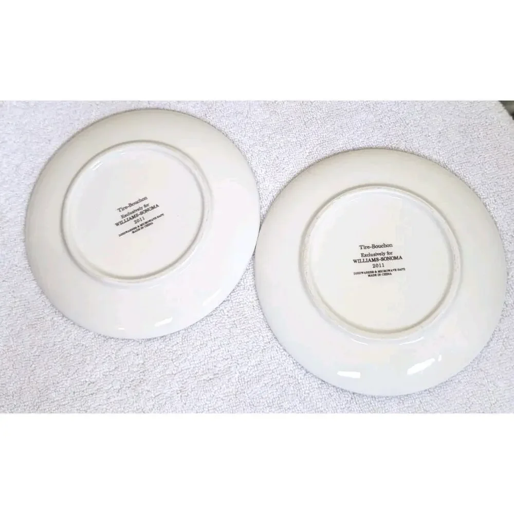 Set of 2 Tire-Bouchon by Williams-Sonoma 2011 Appetizer Plates 6-1/2